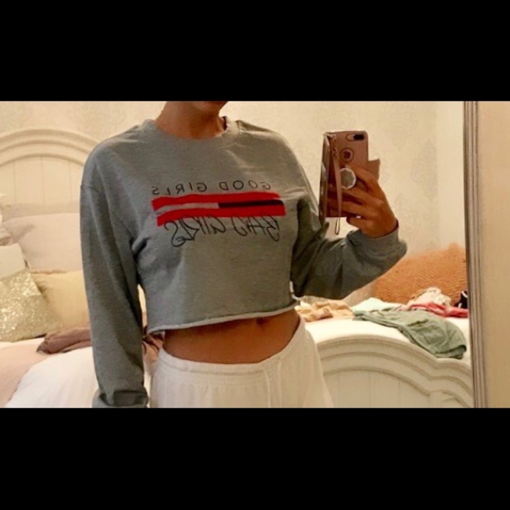 Good girls bad girls cropped sweatshirt
